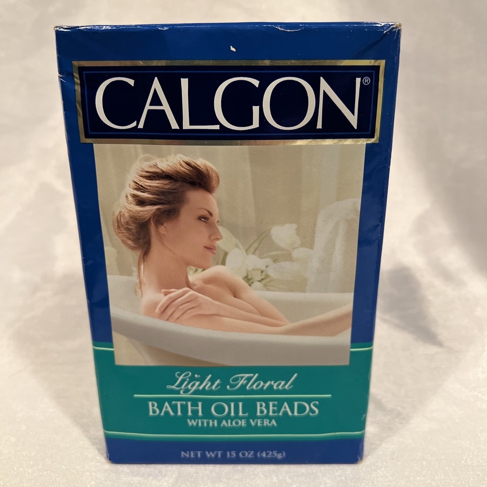 CALGON Bath Oil Beads Light Floral Aloe Vera 15 oz VTG NOS Rare Discontinued NEW